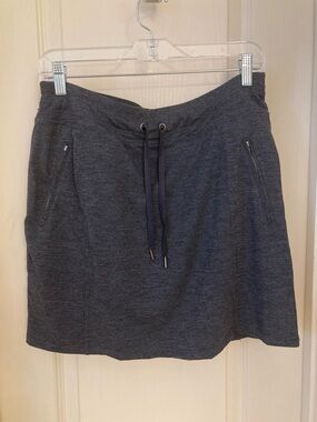 Casual Drawstring Heather Navy Women's Skort